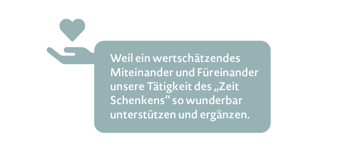 Ein offener, schwebender Herzsymbol ueber einer Hand